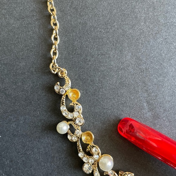 womens necklace  Elegant Goldden color and Pearl Necklace party wedding vacation - Picture 7 of 7